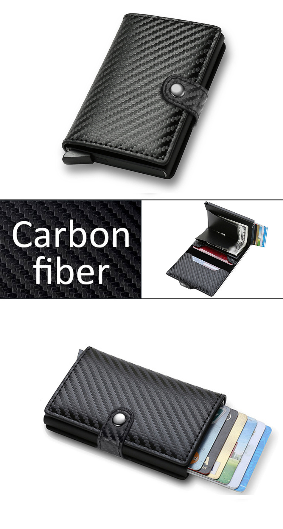 1pc Men's Rfid Carbon Fiber Credit Cards Holder, Rfid Mini Business Credit Card Holder, Ideal Gift For Men