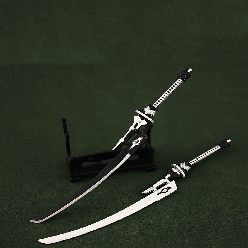 Tech Double Sword Game Replica Weapon Cool Metal Model - Temu Canada