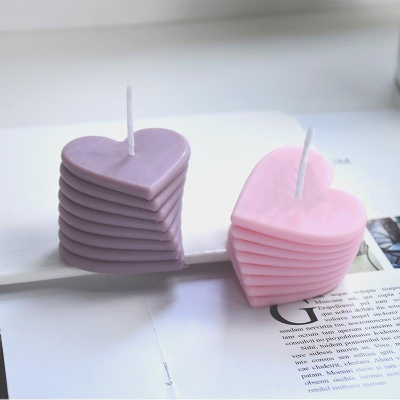 2023 3D DIY Rotating Love Candles Mold Stacking Heart-shaped