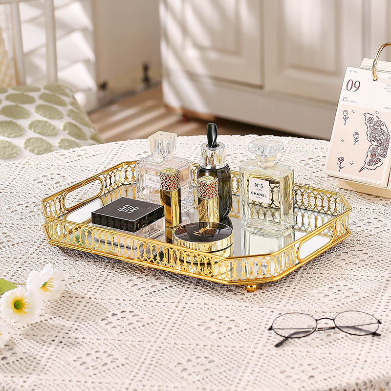 Golden Embossed Craft Tray Perfect For Cakes Snacks And - Temu