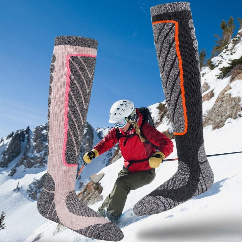 Calcetín de esquí cálido de volumen medio con protección para la