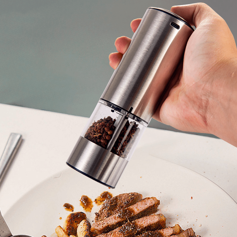 Pepper Grinder Automatic Sea Salt Grinder Adjustable Spice - Temu