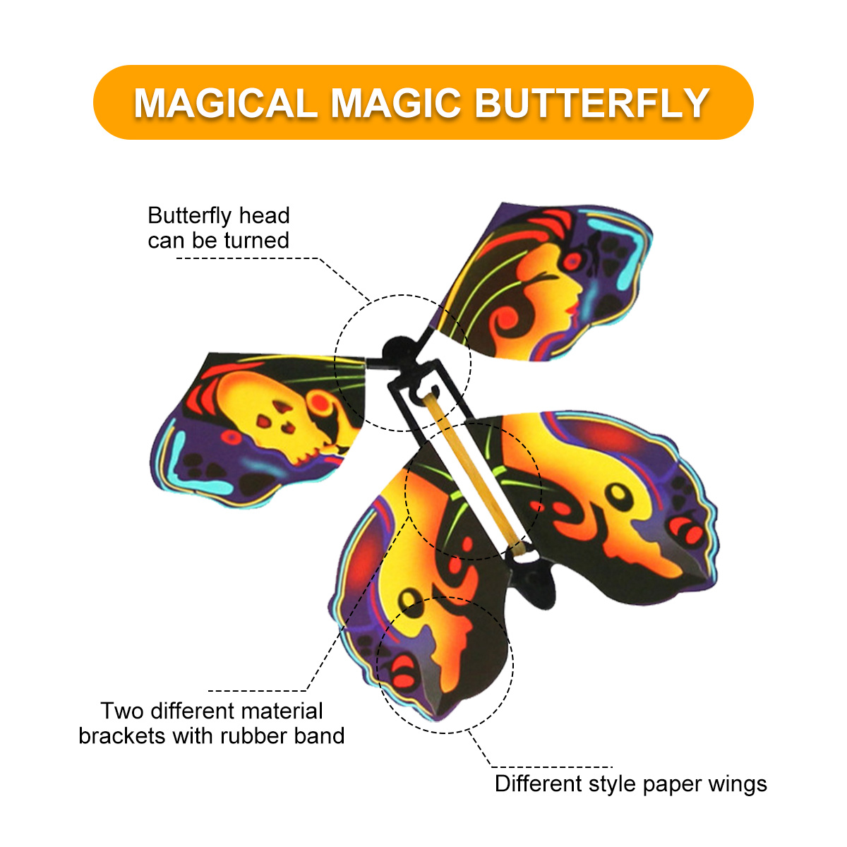 Magic Wind Up Flying Butterfly Surprise Box Great Playing Surprise Gift for Surprise Gift or Party Playing 20pcs, Size: One Size