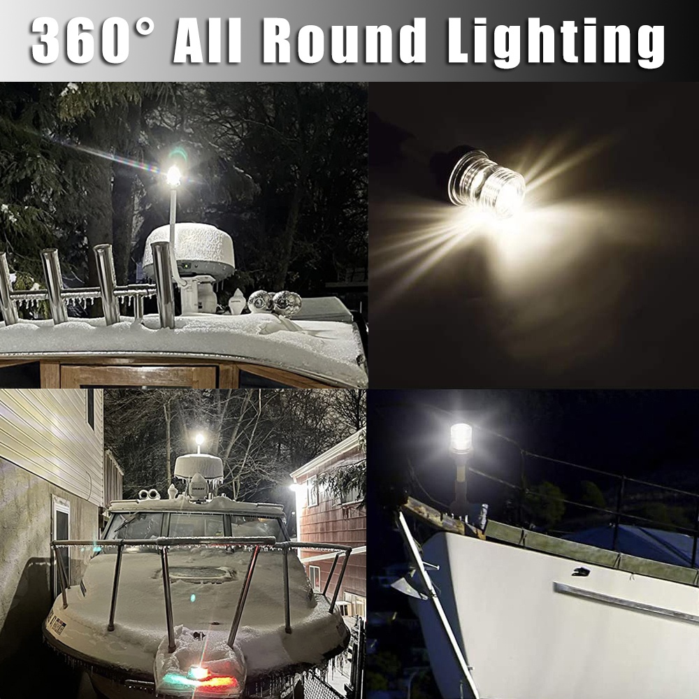 12 24v Led Marine Navigation Light Led Boat Anchor Light Securely Mounted  Stern Anchor Light Waterproof