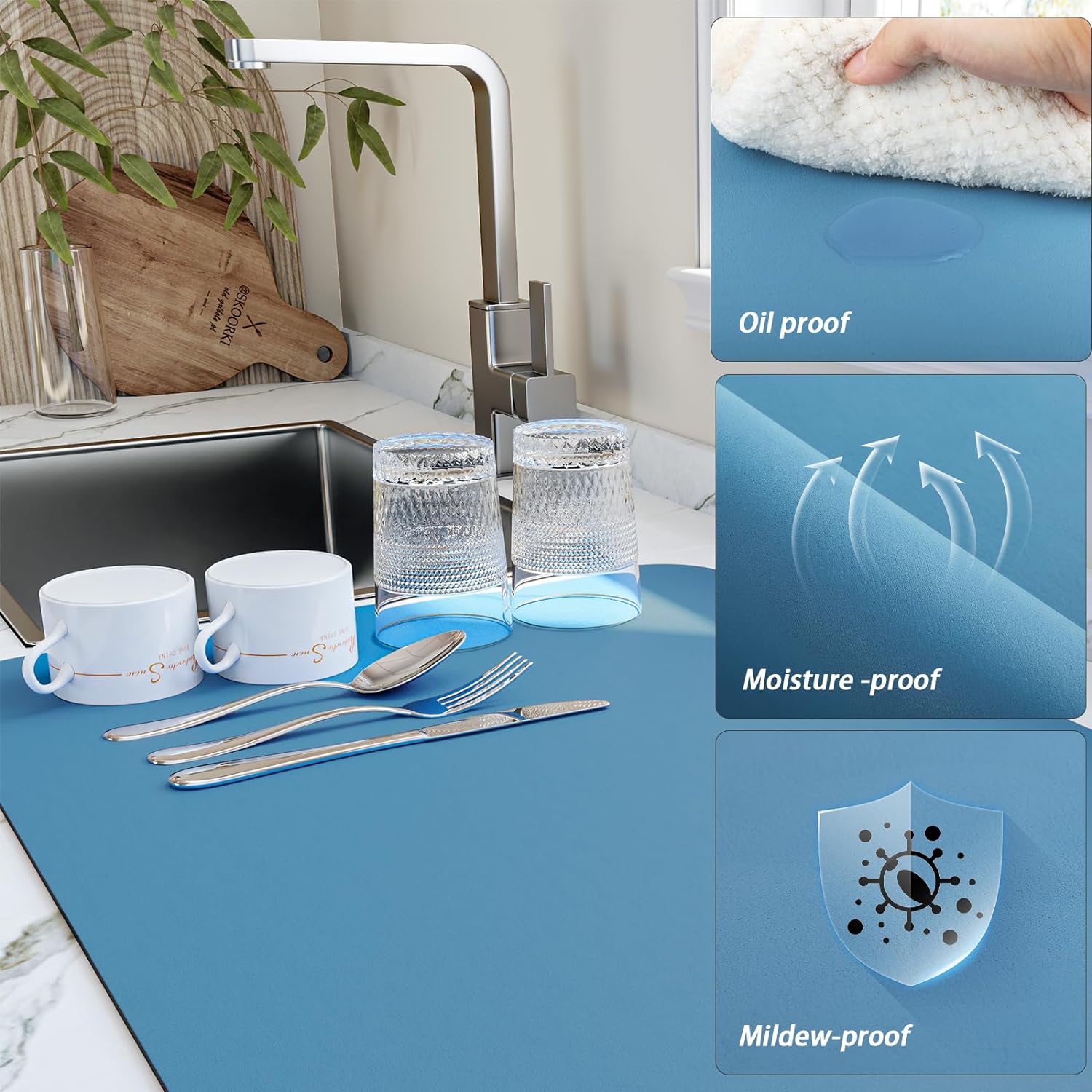 Non slip Dish Drying Mat And Cup Protection Supplies For - Temu