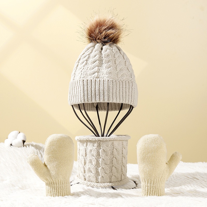 Bonnet d'hiver, taille 2 / 3 ans, en laine beige, enfant garçon, tricot  point fantaisie, accessoire automne hiver, tricoté main - Un grand marché
