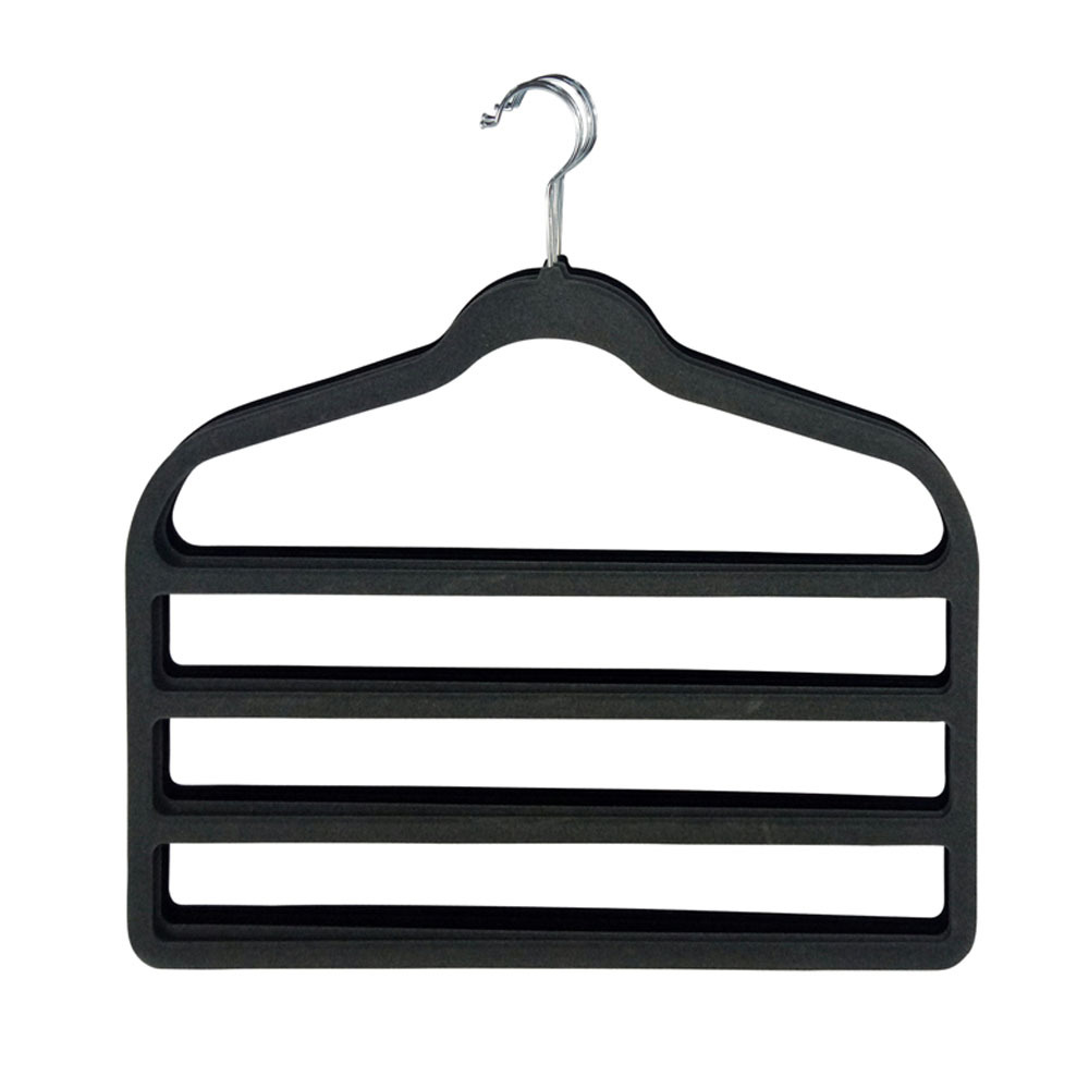 1pc 4-fold Velvet Pants Hanger, Velvet Clothes Hanger, Non-slip