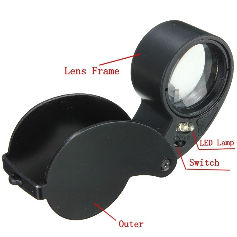 40x Jeweler Watch Magnifier Glass Led Light Magnifying Eye - Temu