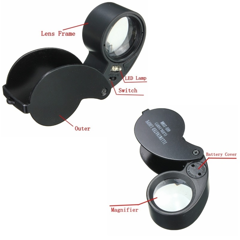 40x Jeweler Watch Magnifier Glass Led Light Magnifying Eye - Temu