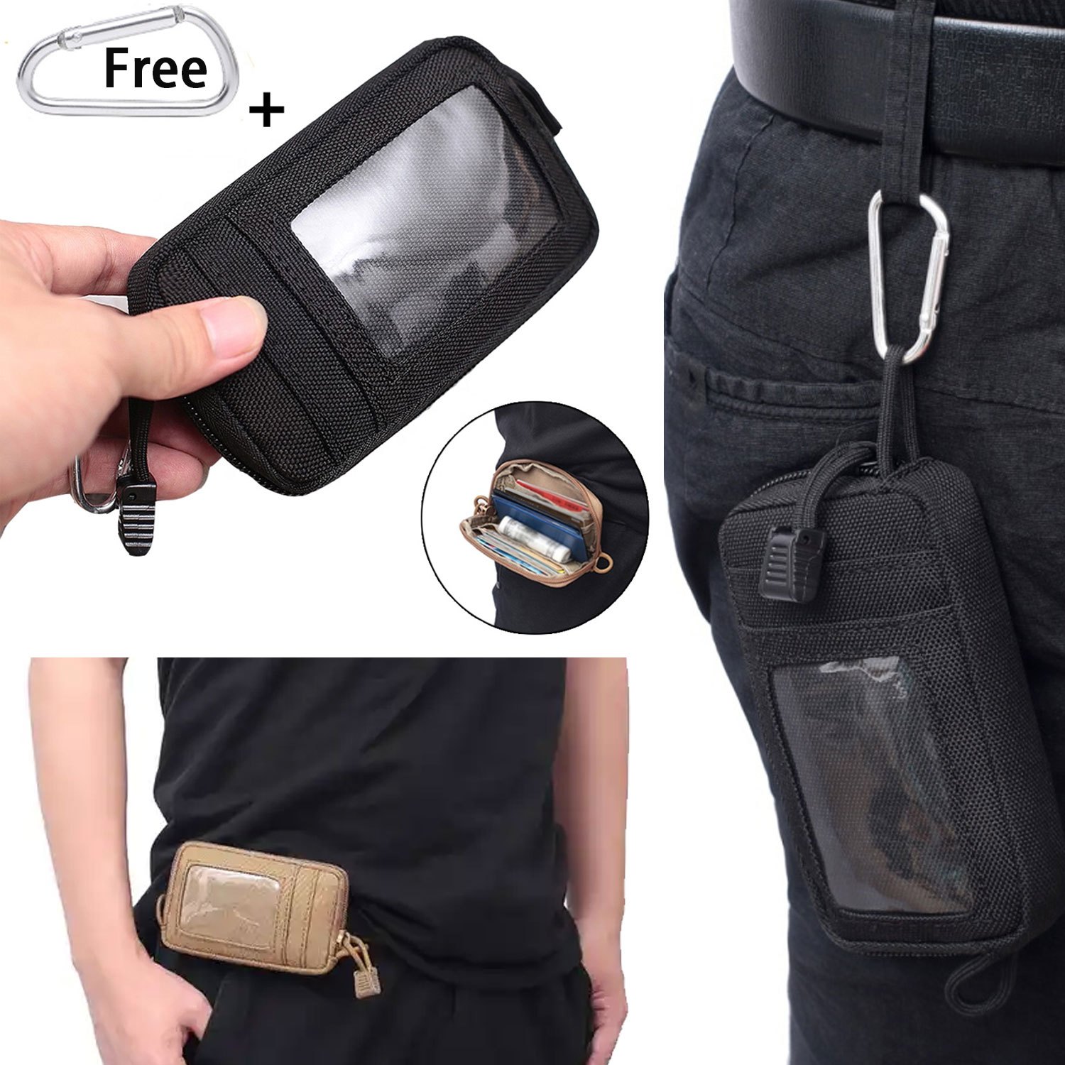 Mini Wallet Pouch Waterproof EDC Waist Bag Small Mens Coin Purse Key Card  Holder