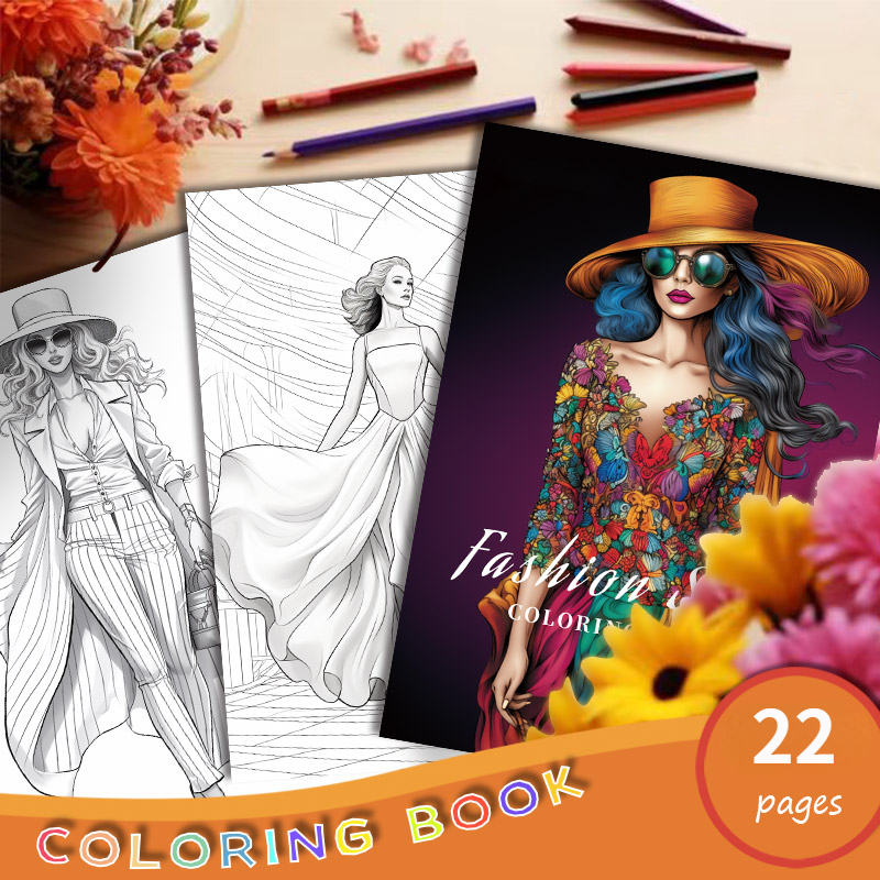 1pc Fashion Theme Coloring Book Adult Soothing Stress Filling Book  Halloween Christmas Holiday Party Gift, Upgraded, A4 Paper With 25 Thick  Pages, Top