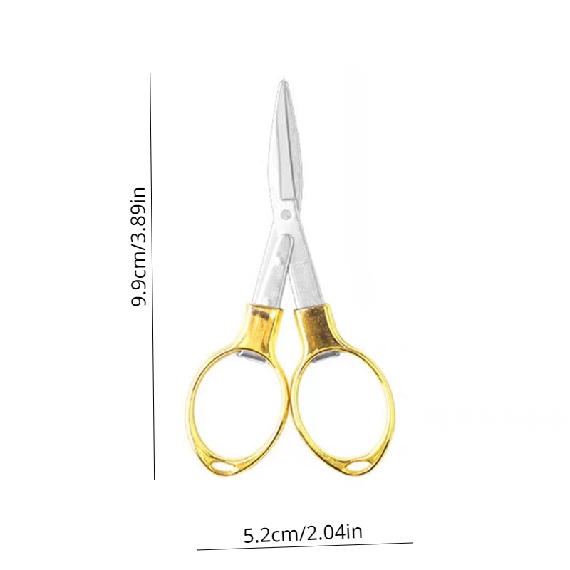 6PCS Folding Scissors, Portable Stainless Steel Travel Scissors,  Glasses-Shaped Mini Shear with 3 Colors for Home Office Friends Families (  Rose Gold, Gold, Silver) 