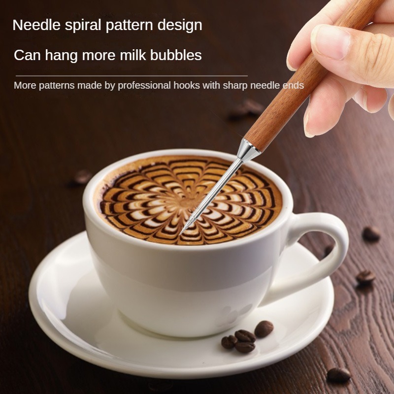 Coffee Decoration Fancy Cafe Mixer Tool Useful Decorating Art Pen Espresso  Coffee Milk Stick Stainless Steel Cappuccino Latte