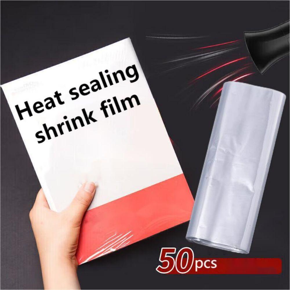 Shrink Wrap Bags 100pcs PVC Clear Heat Shrink Seal Film for Book Film  DVD/CD Gift Candles Shoes Soap Bottles DIY Crafts