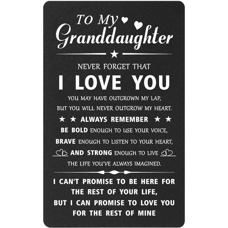 

Engraved Metal Wallet Card, I Love You Postcard For Expressing Love, Wallet Card & Gift For Birthday, Granddaughter