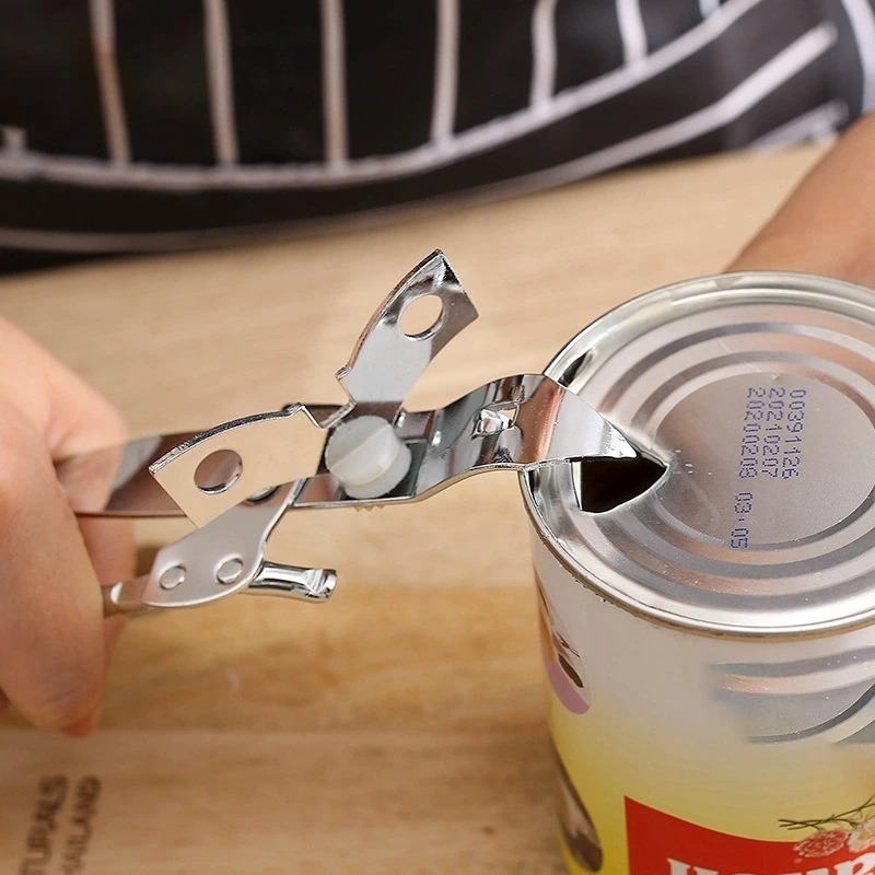 New 2Pcs Hand Crank Can Opener with Ergonomic Handle Stainless