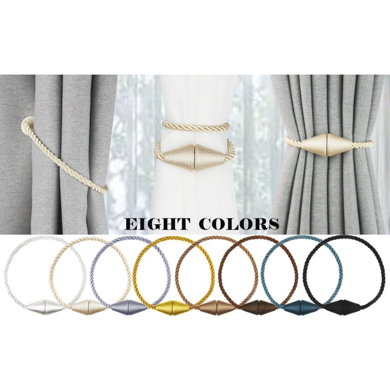 2pcs magnetic curtain tiebacks rope modern handmade curtain drapes curtain holdback for bedroom living room home decor details 1