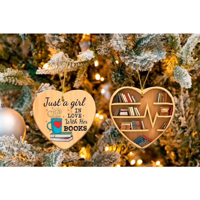 Heart shaped Books Ornament two Sided Ornament Home Decor - Temu