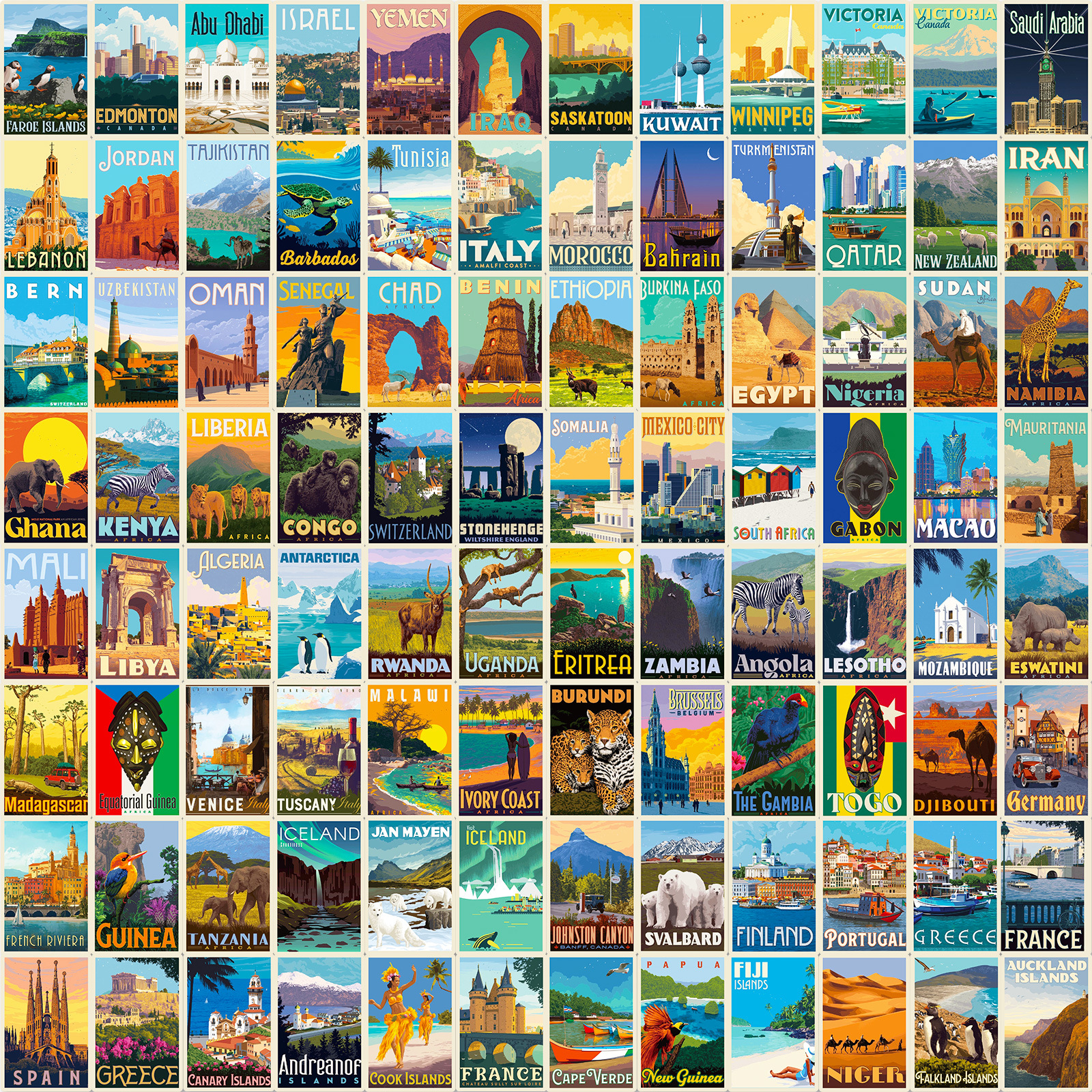50pcs World Landmark Stickers World City Landmark Stickers - Temu