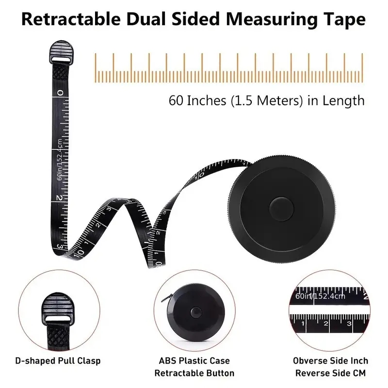Mini Portable Measure Tape For Body Fabric Sewing Tailor Cloth Knitting  Craft Retractable 1.5 Meters Dual Sided Tape Measure - Temu