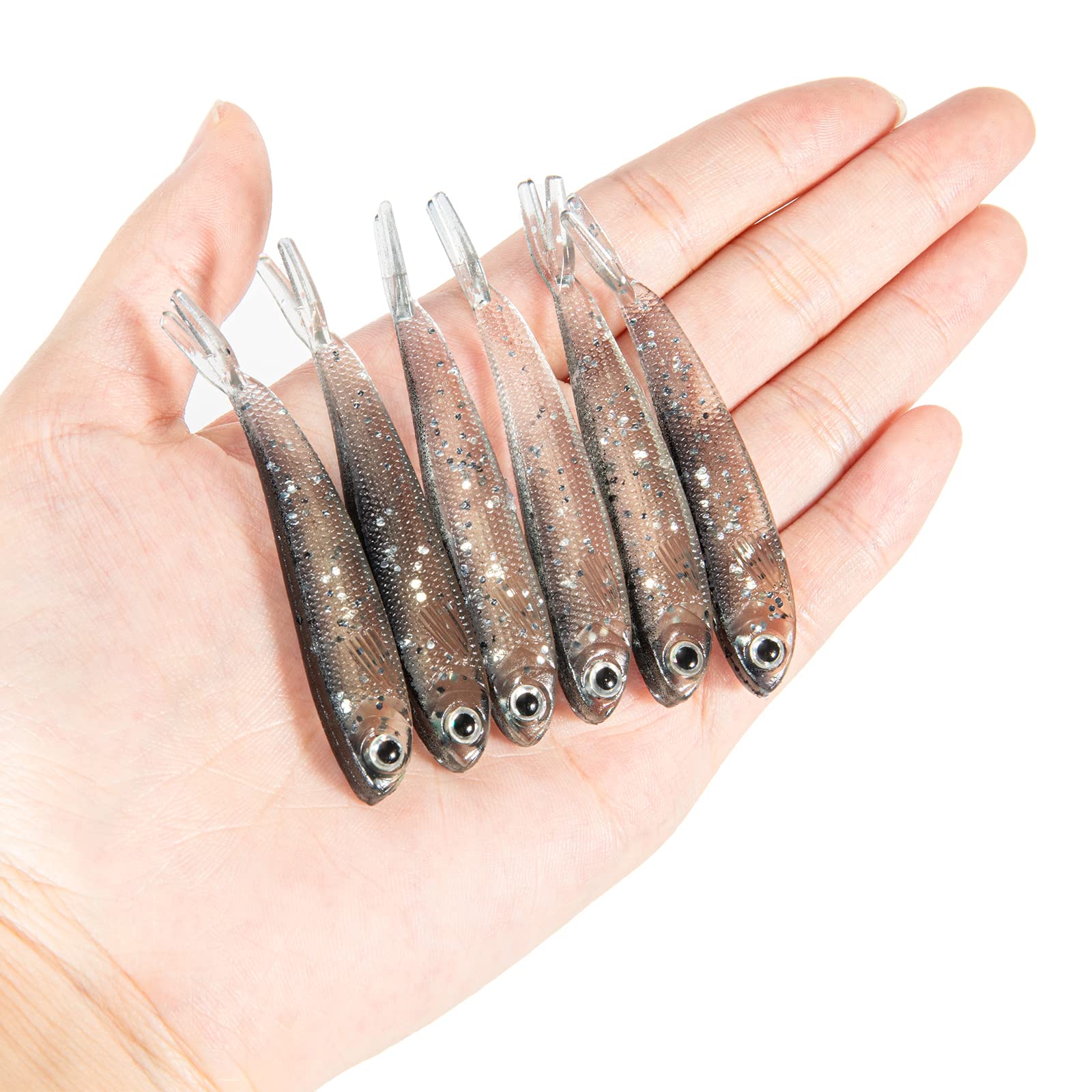 Tackle HD 12-Pack Forked Minnow Fishing Bait, 4.75 Fork Tail Minnows, Soft  Plastic Freshwater, Ice, or Saltwater Fishing Lures, Bass, Crappie