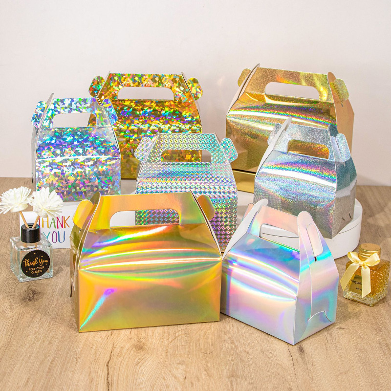 Holographic Colorful Gift Box Cake Candy Biscuit Packaging - Temu
