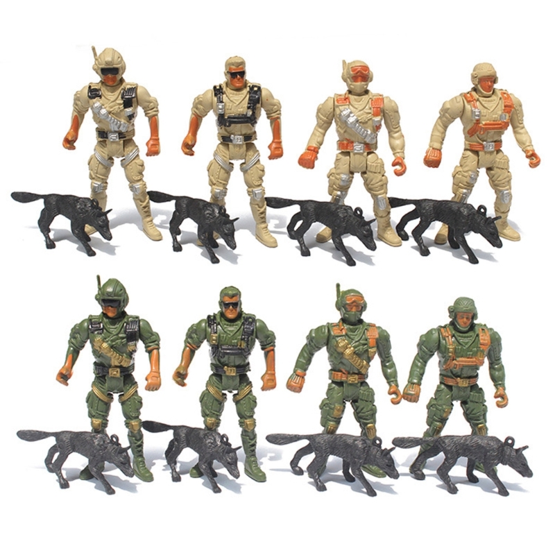 NWFashion 150 piezas de juguete en miniatura juguete plástico tren ejército  soldados figuras (3 colores)