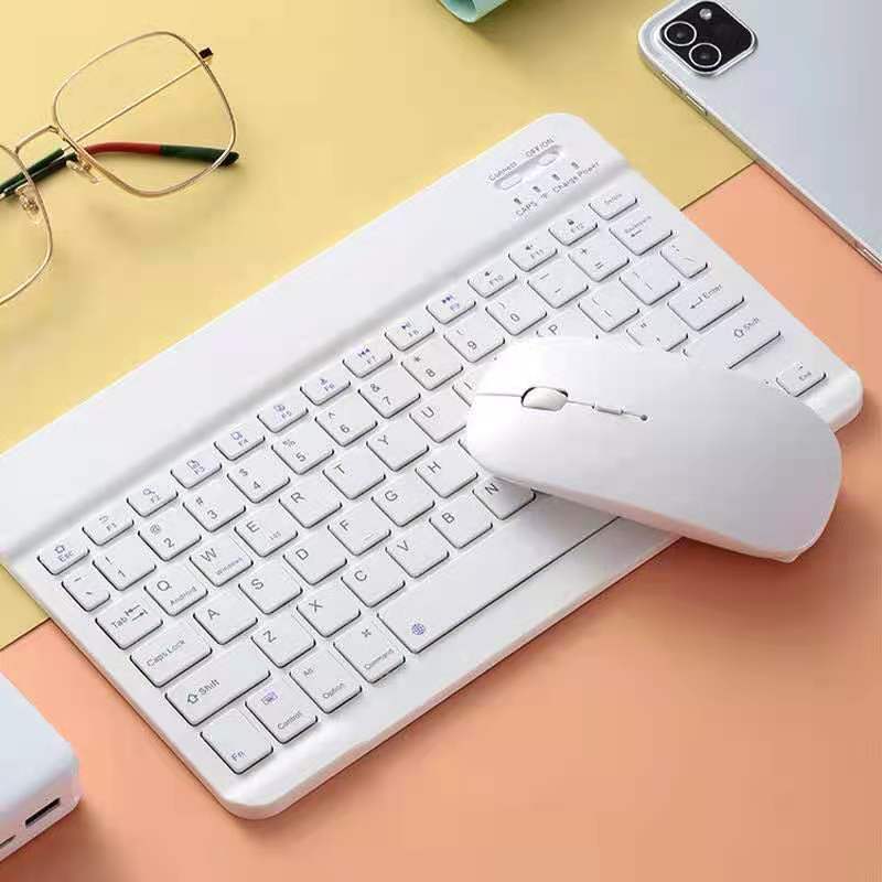 EASYTONE Mini teclado inalámbrico retroiluminado con panel táctil y mouse  combinado con batería recargable de iones de litio teclas multimedia