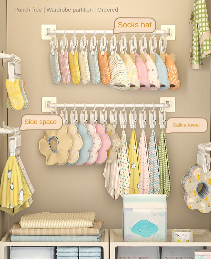 Punchfree Baby Clothes Hanging Storage Rods With - Temu