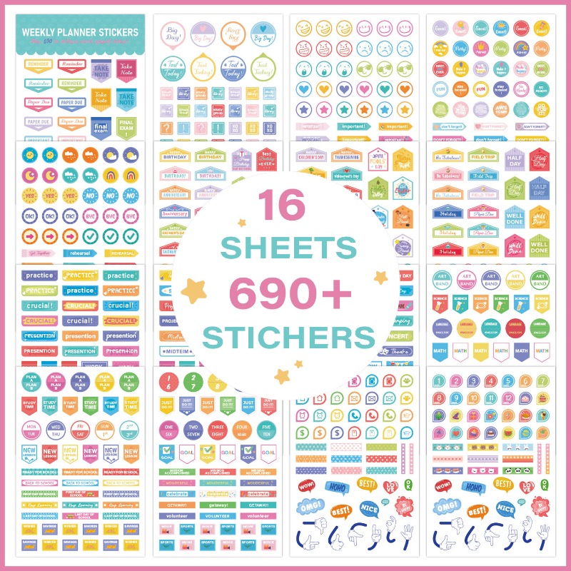 Tofficu 25 Sets Calendar Index Sticker Adult Stickers Adhesive Stickers  Stickers Adhesive Indexes Label Planner Stickers Monthly Tabs for Planners