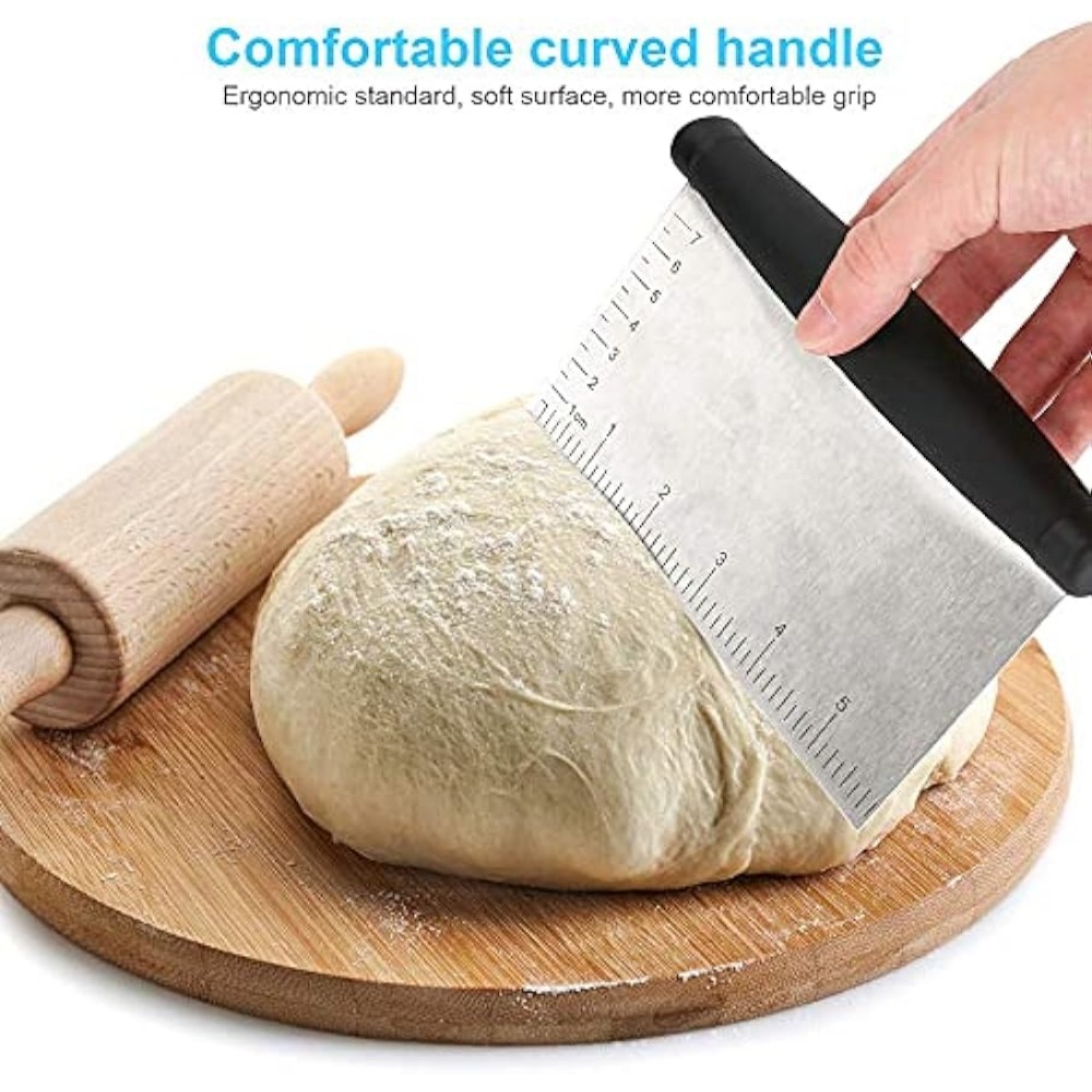 Stainless Steel Pastry Cutter Flour Pastry Scraper Chopper Scale