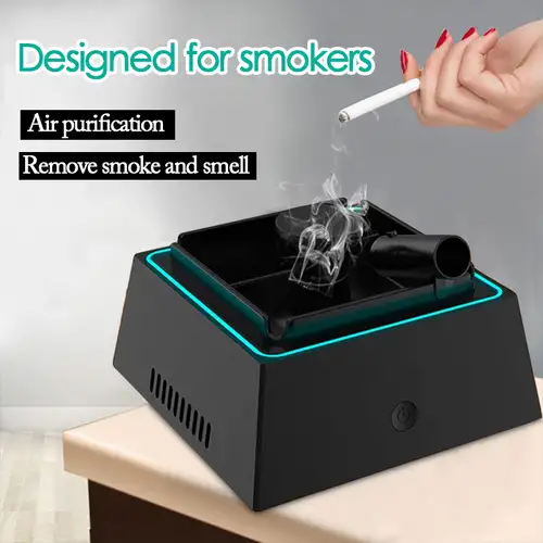 Le purificateur d'air à cendrier intelligent élimine la fumée secondaire.  L'odeur du tabac disparaît dans un cendrier portable USB instantané, un