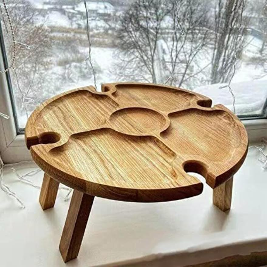 Wood Portable Wine Picnic Table