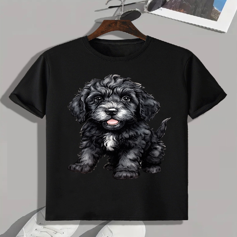 

Cute Dog Print, Men's Graphic Design Crew Neck Active T-shirt, Casual Comfy Tees Tshirts For Summer, Men's Clothing Tops For Daily Gym Workout Running