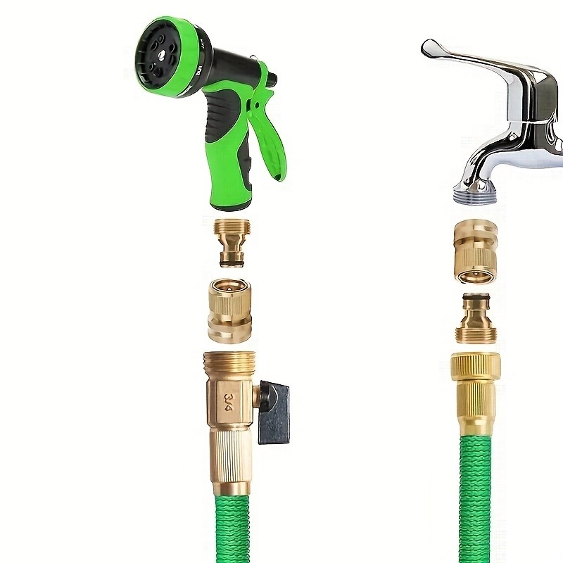 2 Sets Brass 3/4 Inner Tooth Garden Hose Quick Connector Set Male And  Female Head Car Wash Watering Accessories