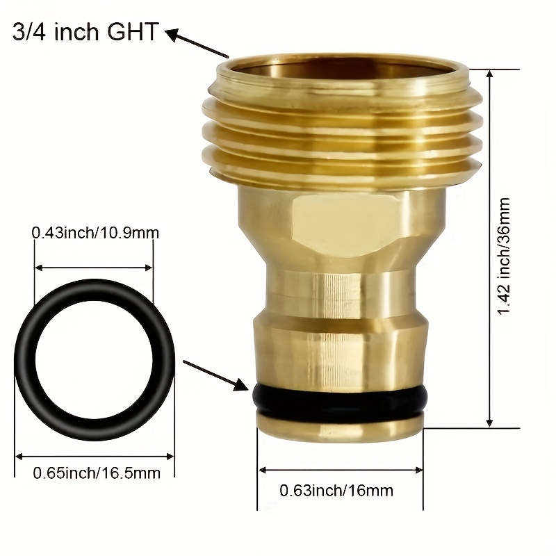 2 Sets Brass 3/4 Inner Tooth Garden Hose Quick Connector Set Male And  Female Head Car Wash Watering Accessories