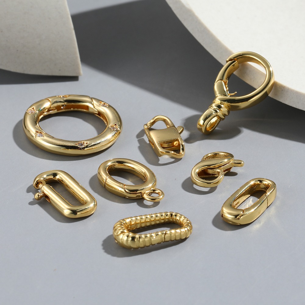

1pc Opened Golden Clasp Charms For Jewelry Making, Bracelet Necklace Supplies, Diy Key Pendants Supplies