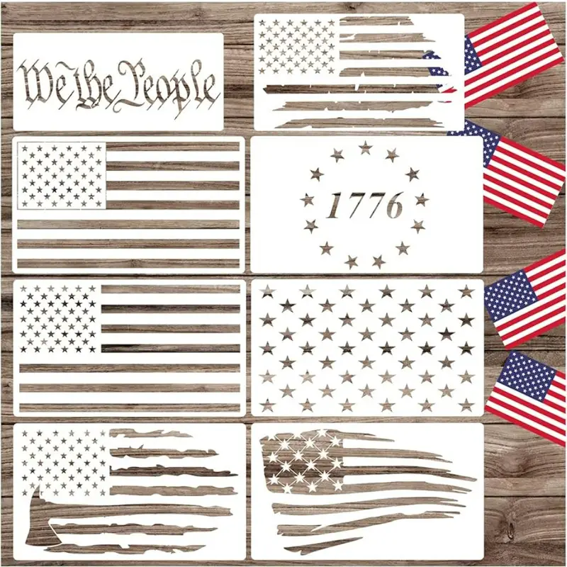 American Flag Star Stencil We The People Stencil Reusable 13 Stars