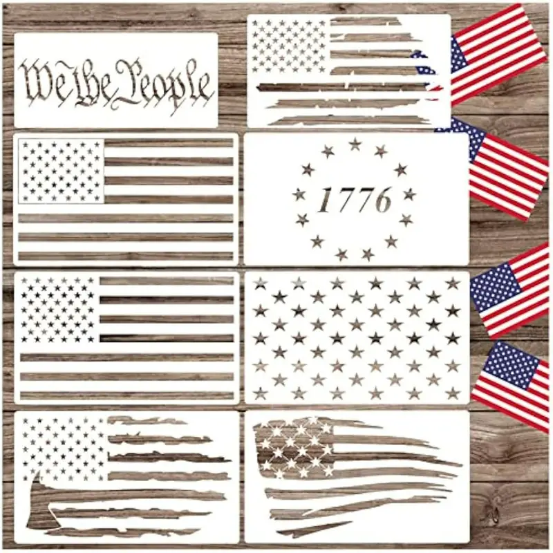 American Flag Star Stencil We The People Stencil Reusable 13 Stars