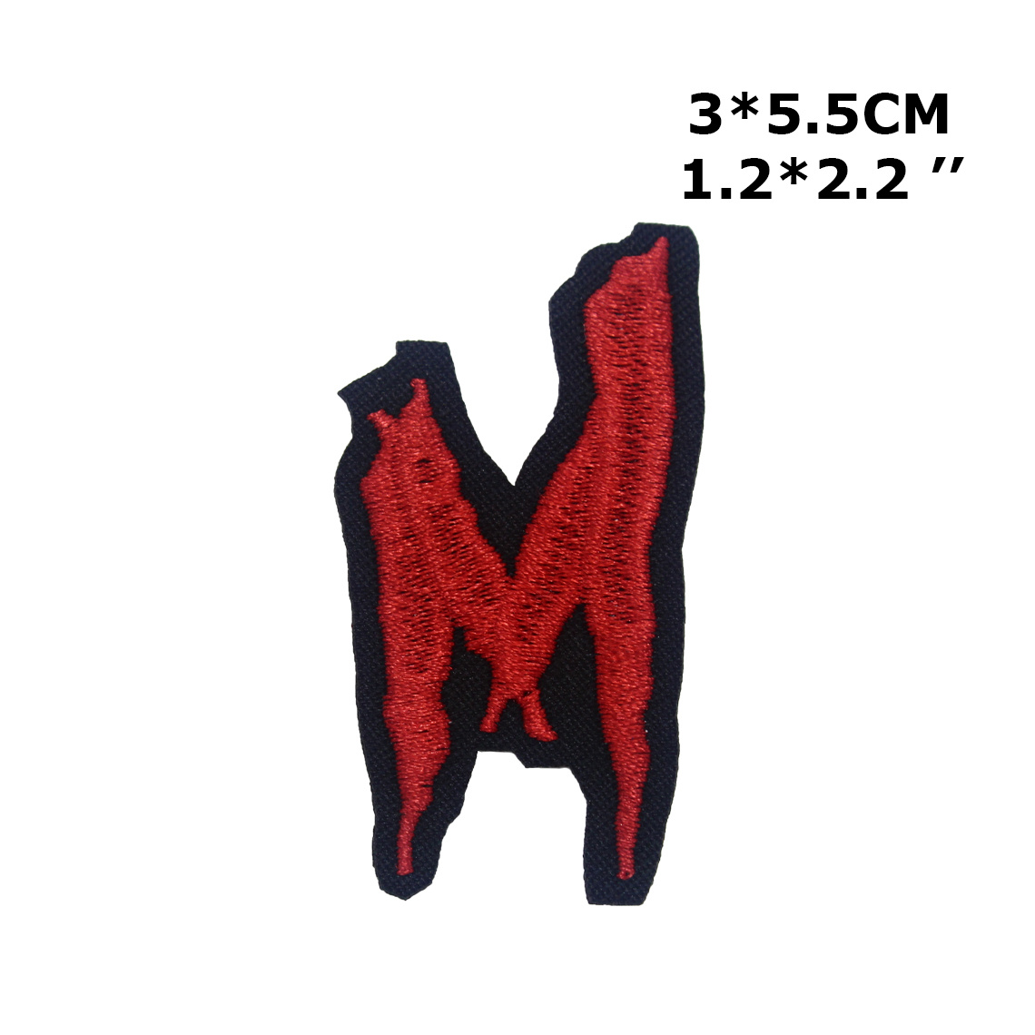 Patch Letters Red Embroidered 5.5cm Iron On Sew On Patches Appliqué