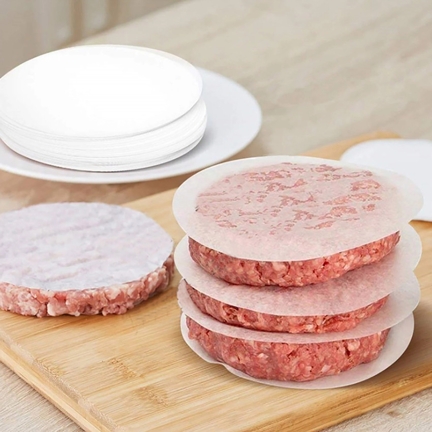 

200pcs/pack, Hamburger Patty Paper, 10cm/3.9inch, Non Stick Patty Paper Sheets For Burger Press, Patty Serperate And Cake Baking, Burger Food Liner, Meatloaf Separator, Kitchen Stuff, Bbq Tool
