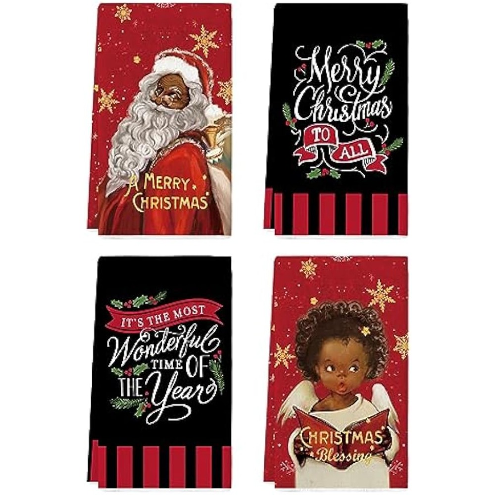 Christmas Hand Towels, Christmas Tree Santa Claus Pattern Winter Theme Kitchen  Dish Towels, Christmas Theme Scouring Pad, Cleaning Stuff, Christmas Decor,  Kitchen Supplies - Temu