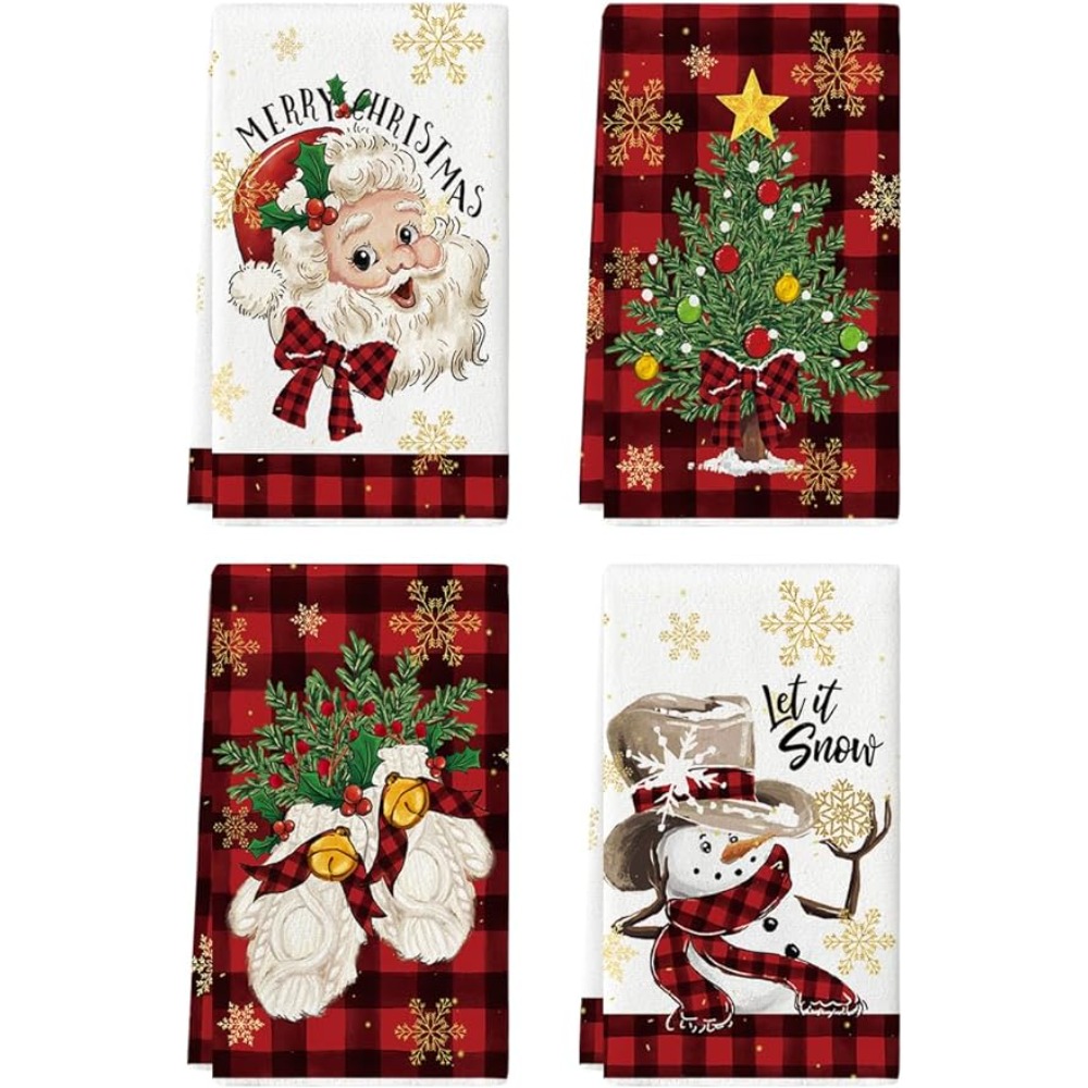 2pcs Christmas Kitchen Dish Towels Christmas Winter Snowflake Decoration  Dish Wipes Bathroom Hand Towels Xmas Festival Decor - AliExpress