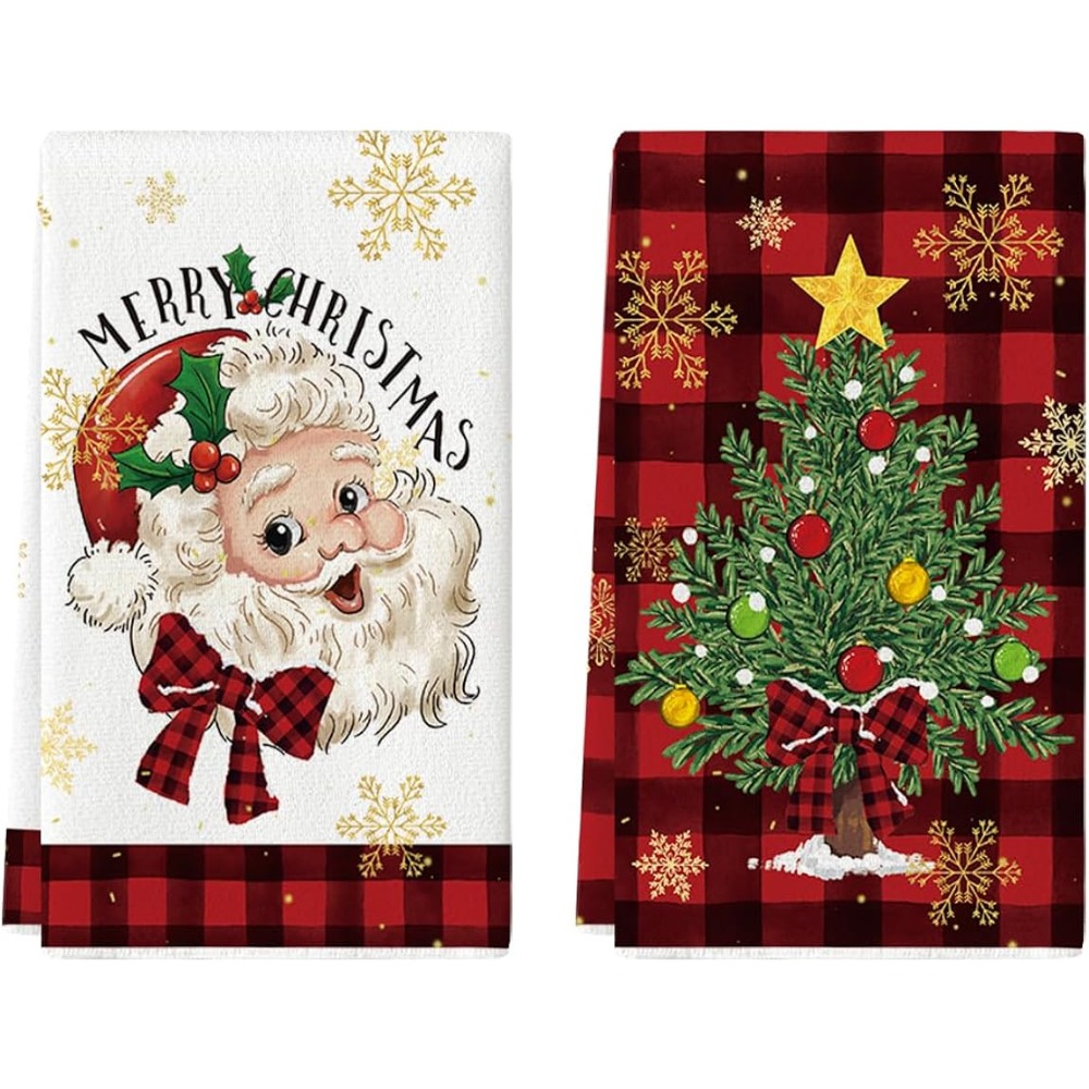 Holiday Hand Towel Buffalo Plaid Decor Christmas Decor 