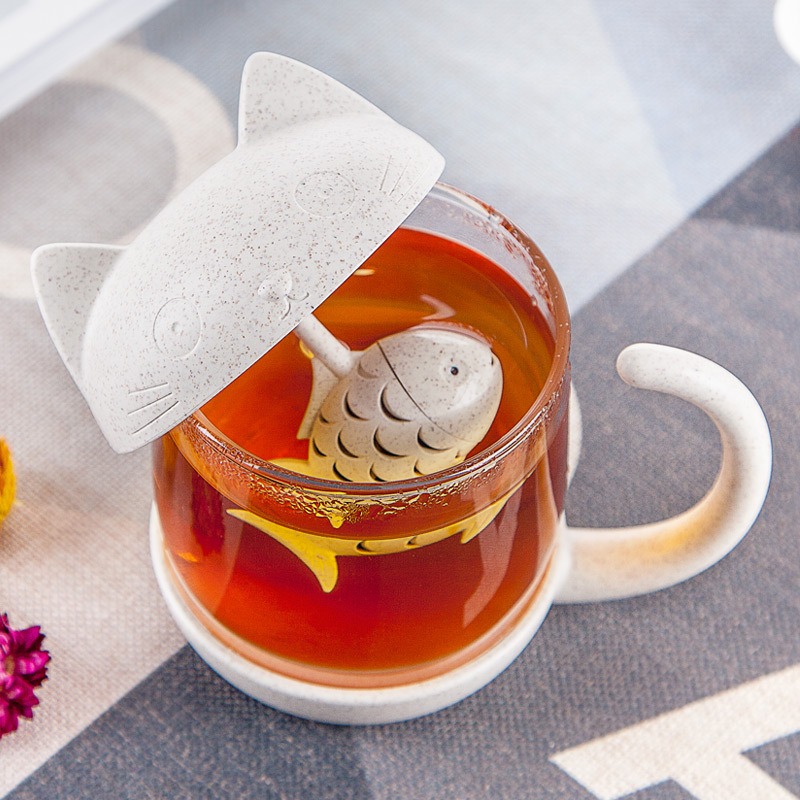 TAZA DE TÉ DE CRISTAL CON FILTRO Y TAPA 