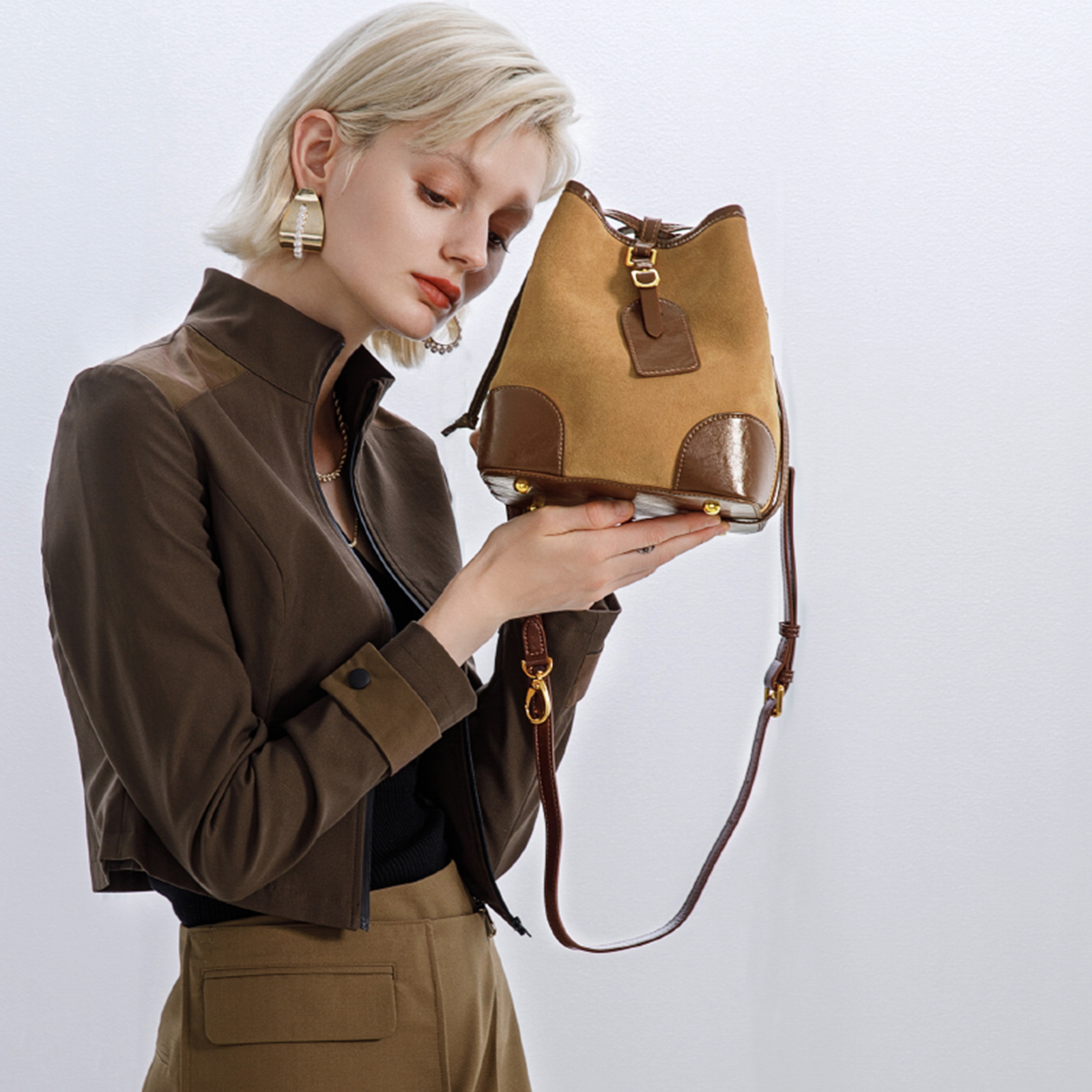 Small Suede Handbags Women, Luxury Suede Shoulder Bag