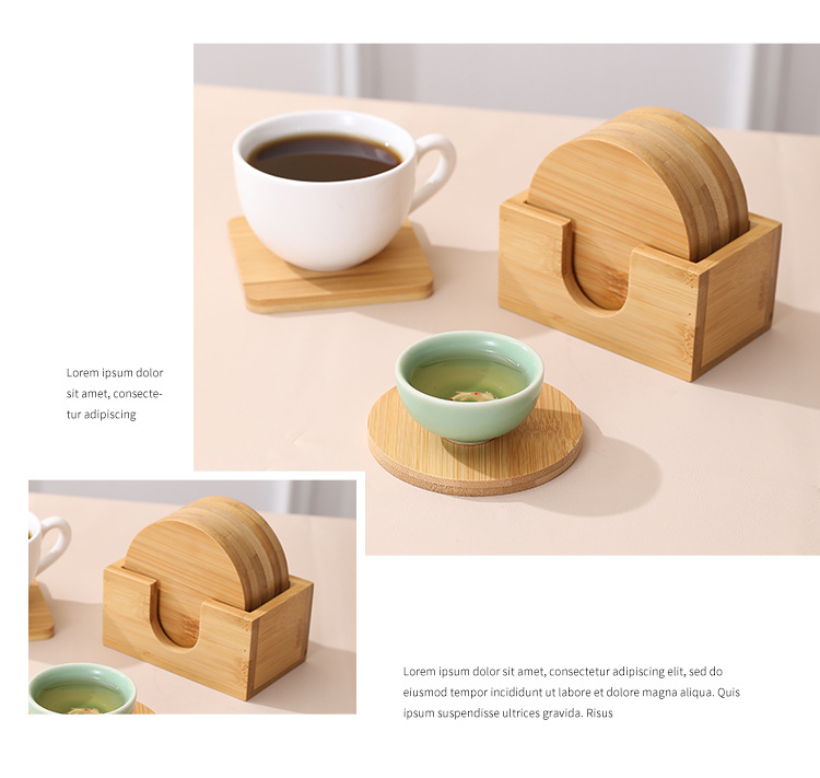 Bamboo Wooden Coasters Suits Minimalist Creative Tea - Temu