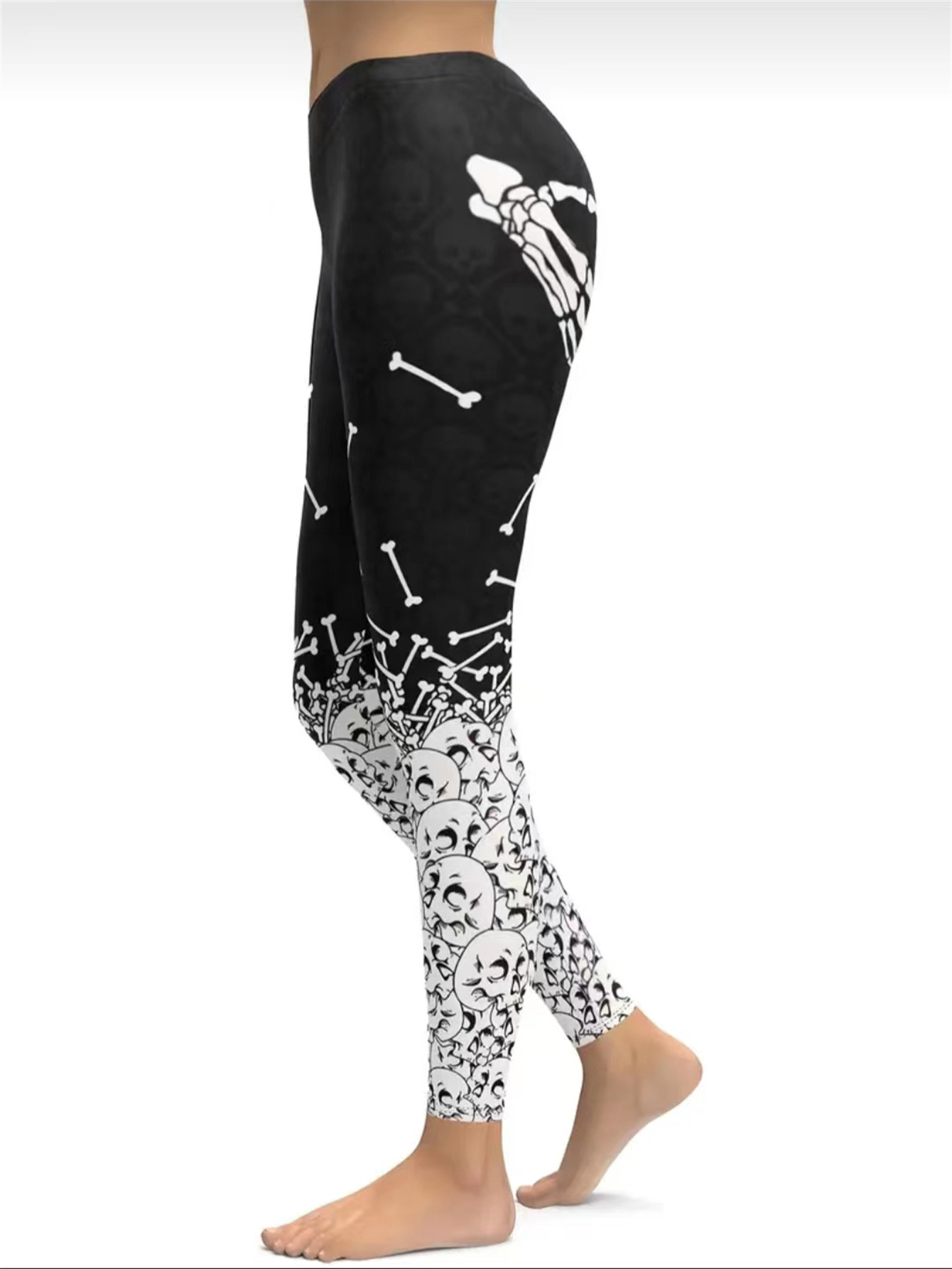 Funny Halloween Skeleton & Music Note Graphic Yoga Sports Pants For Women,  High Stretch Running Gym Fitness Workout Fitness Leggings, Women's  Activewear - Temu Denmark