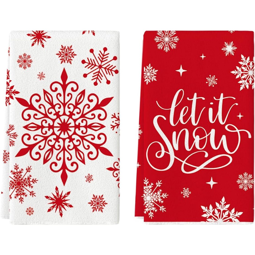 Polyester Scouring Pad, Christmas Theme Snowflake Deer Pattern Kitchen  Towels, Dish Towels Bathroom Hand Towels, Soft Absorbent Tea Towels, Kitchen  Supplies, Christmas Decor - Temu