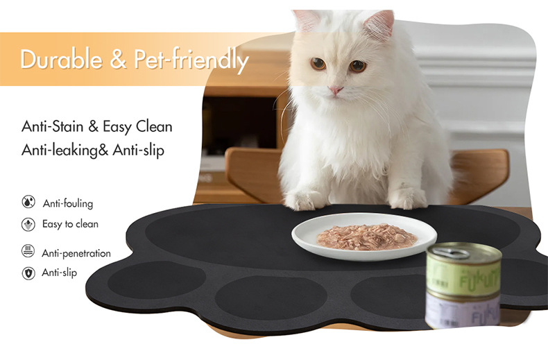 Paw Shaped Cat Feeding Mat, Non-slip Waterproof Cat Bowl Mat, Durable  Anti-scratch Pet Placemat For Indoor Cats - Temu